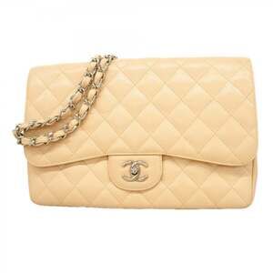 Chanel Shoulder Bag, Large Matelassé, Double Chain, Caviar Leather, Beige, Wo...